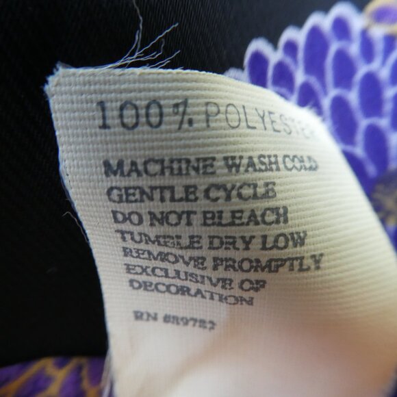 Vintage Natori Josie Satin Kimono Robe Dark Floral Moody Contrasting Piping S - Picture 6 of 6